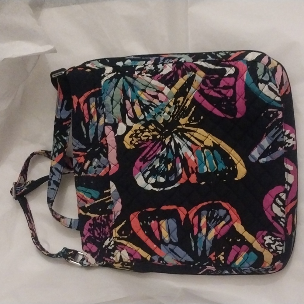 Vera Bradley Iconic Triple Zip Hipster, Butterfly Flutter EUC